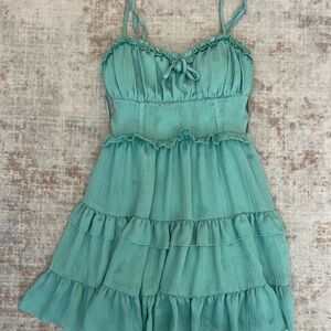 Ruffled Teal Dress